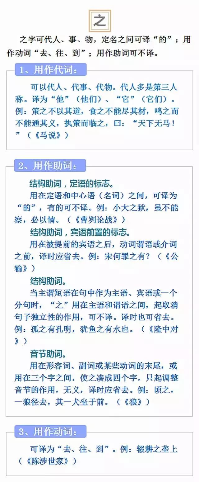 之、其、以、于、而 這些文言文虛詞到底怎么用